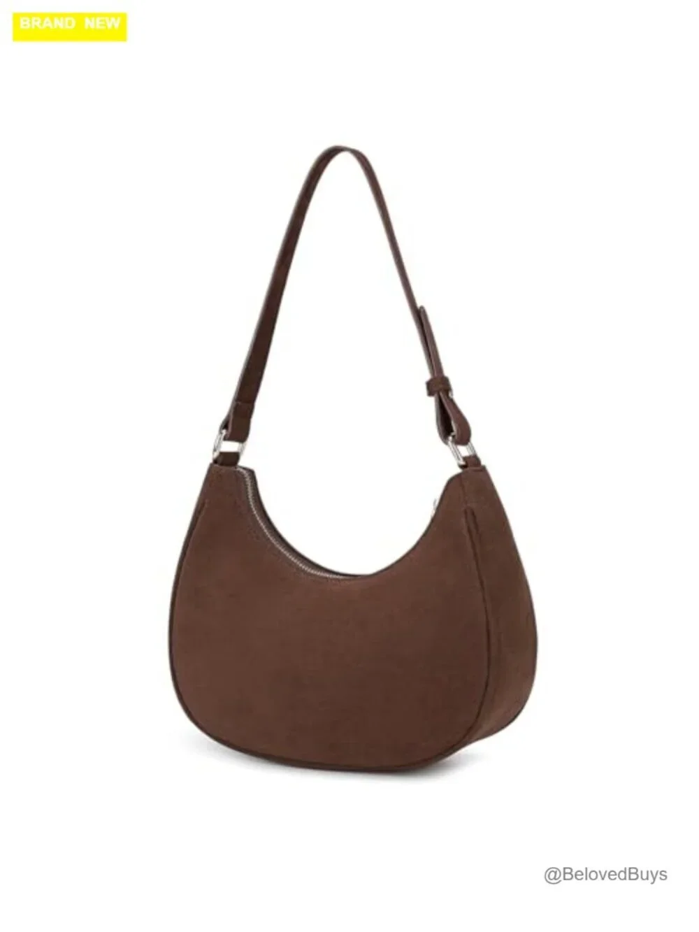 PU Leather Hobo Shoulder Bag with Zipper Closure - Cute Mini Tote Purse